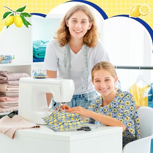 HunnmingRe 20 Pcs 10''x10'' Mediterranean Lemon Quilting Fabric Squares