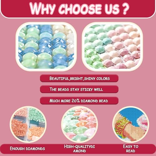 DOTSOPS 4Pcs Fruit Slices Diamond Painting Kits for Adults Round Full Drill