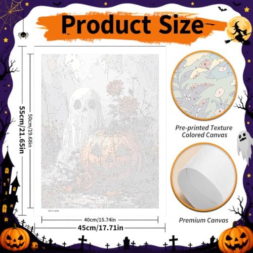 SUJINMEI Halloween Paint by Numbers Kit for Adults Without Frame 16X20 inch