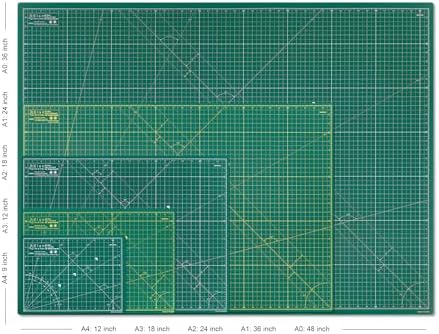 Elan Cutting Mat A2 Green, Self Healing Cutting Mat 18x24 Inch, 5-Ply Craft Board Green, Hobby Board for Crafts 18x24 Inch