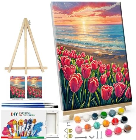 ATDMS Paint by Numbers Kit for Adults with Frame, 8 x 12 Inch