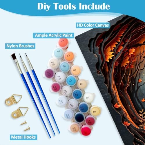Tabszca Halloween Ghost Paint by Numbers Kit for Adults 16 X 20 Inch