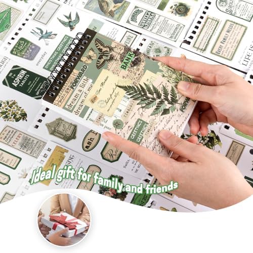 476PCS Vintage Washi Sticker Book & Botanical Journaling Stickers | Ideal for junk journaling, planners, scrapbooking & DIY crafts. Residue-free removal, even after long-term use.
