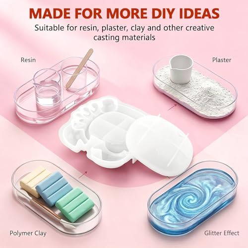 Silicone Crab Box Resin Mold with Lid, Reusable Ocean Theme Jewelry Box