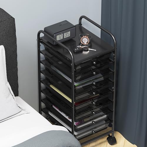 Simple Houseware 8 Drawers Rolling Utility Cart Art Craft Storage, Black