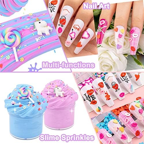 Fake Sprinkles 180g Polymer Clay Sprinkles Fake Candy Sprinkles Faux Sprinkles for Resin Slime Crafts Nail Art Slices Phone Case DIY Fake Cake Cupcake Ice Cream Shaker Card Project