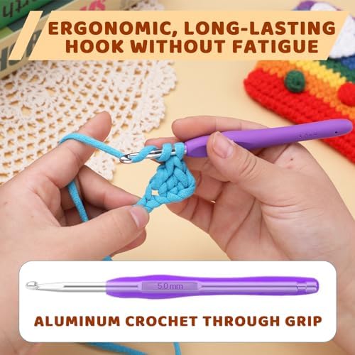 Mayboos 13 Pcs Crochet Hooks Set, 2mm(b)-10mm(n) Crochet Hooks Set