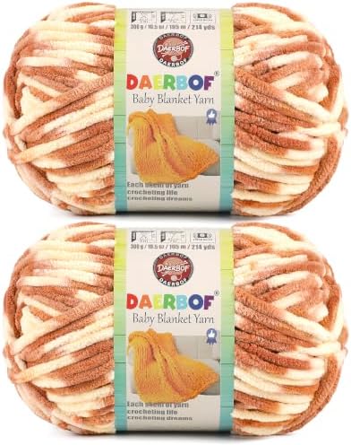 6 Super Bulky Blanket Yarn for Crocheting - Chunky Chenille Variegated Yarn