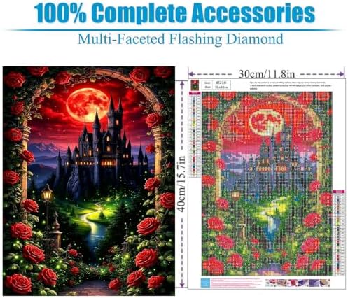 Lophomie Diamond Art Kits for Adults, 5D Castle Diamond Painting Kits