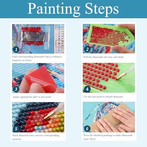 Gemozaic 3 Pack Book Store Diamond Painting Kits for Adults, 12 x 16 Inch