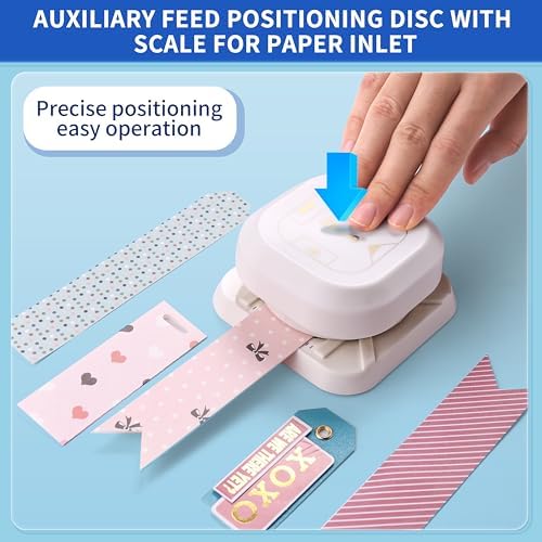 4 in 1 Tag Punch for Paper Crafts, Kaluofan 2024 New Gift Tag Marker Punch, Paper Punches for Crafting, 4 Shapes Card Making Scrapbooking Arts Corner Cutter DIY Projects