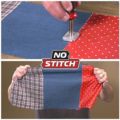 No Stitch Handheld Heat Iron Repair Kit for Fabric - Electric Pressing Wand & Fabric Adhesive Powder Set for Easy Clothing Fixes | Machine Washable | Hemming, Seams, Tears - As Seen On TV
