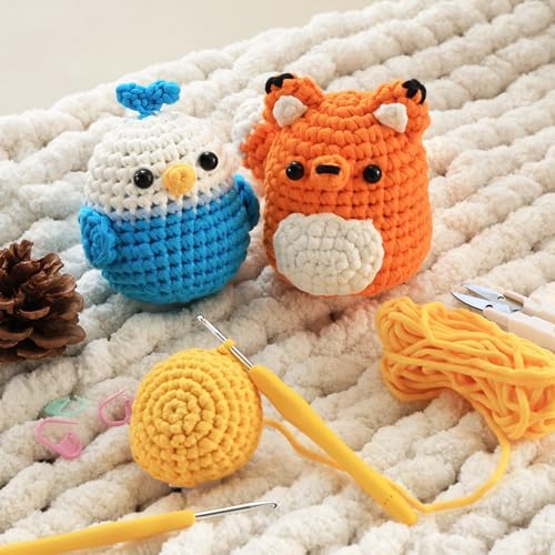 Crochet Kit for Beginners Adults - Learn to Crochet Animal Starter Kit