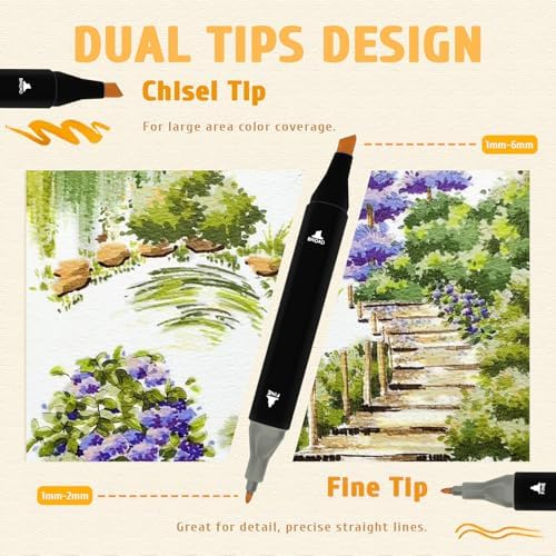 320 Colors Alcohol Markers with APP, Dual Tip Art Marker for Adults Coloring Books, Alcohol Based Illustration Markers Set for Adult Artist Drawing Sketching Painting Lettering Cards
