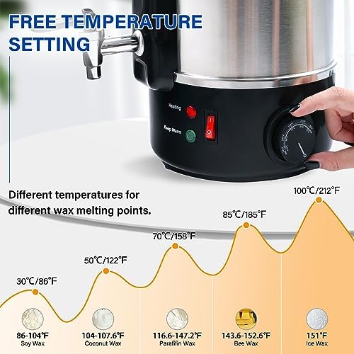 TCFUNDY Candle Making Wax Melting Pot 8L Electric Non-Stick DIY Wax Melter