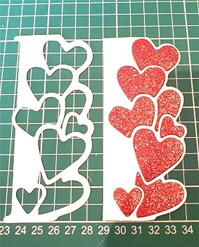 Scrapbooking Die-Cuts for Card Making, Christmas Metal Cutting Dies, Paper Craft Punch Template, Background Embossing Stencils, DIY Album Décor (Heart Border-12.5x5.7cm)