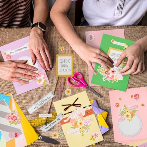 AHANDMAKER Paper Card Making Kits Colorful Handmade Greeting Card Kits for Christmas Day Cards, Easter Cards Birthday Invitation, DIY Envelope & Card Making, Slightly Lighter Color