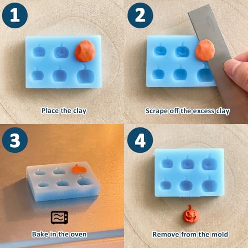 KEOKER Halloween Polymer Clay Molds for Jewelry, Earring Molds, 3D Mold, Halloween Earring Decoration (Substitute Polymer Clay Cutters)