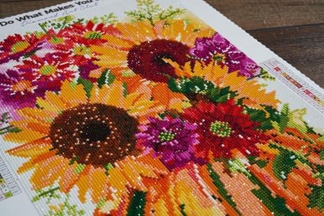 DIAMOND ART CLUB Pumpkin with Sunflowers Diamond Art Kits for Adults
