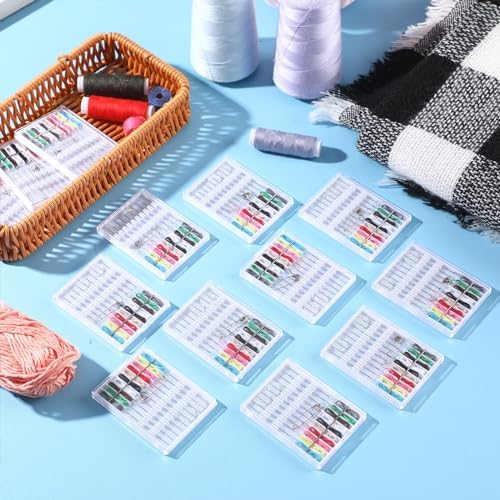 Leyndo 60 Boxes Pre Threaded Needles Sewing Kit, Assorted Color, 10 Threads