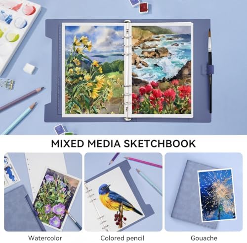 Lightwish Watercolor Sketchbook,100% Cotton 300gsm/140lb Cold Press
