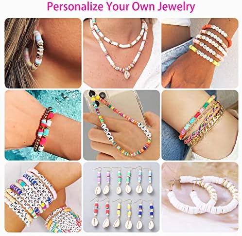 20,000 Pcs Clay Beads Bracelet Making Kit, 120 Colors 6 Boxes Polymer Beads Spacer Heishi Beads & Jewelry Kit with Pendant Charms Elastic Strings, Crafts Gift for Kids Adults