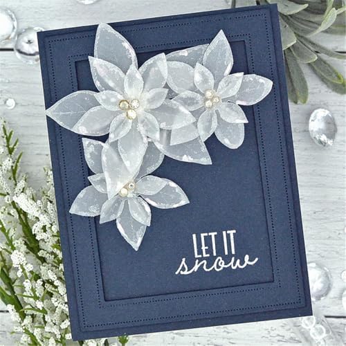 Scrapbooking Die-Cuts, Layer Frame Net Set Metal Cutting Dies for Card Making, Paper Craft Template, Background Embossing Stencils, DIY Album Décor (Flower C)