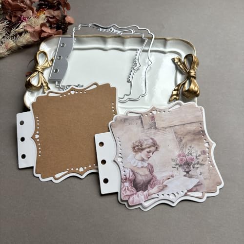 LZBRDY Vintage Charm Lace Frame Die-Cut - Carbon Steel Crafting Dies for Scrapbooking, Card Making, Greeting Cards and Journaling Supplies (Heart Shaped Loose Leaf 4.8 x 4.3 in)