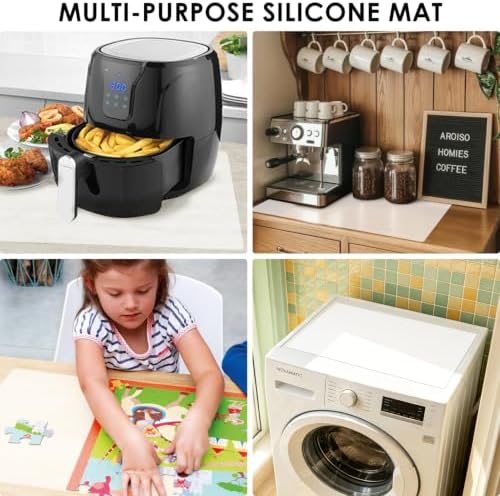 Extra Large silicone Mats, Food-Grade Kids Silicone Placemats Silicone Mats for Kitchen Counter Heat Resistant Mat, Non Stick Silicone Mat for Craft Pastry Baking, 27.6'' x 15.7''translucent white
