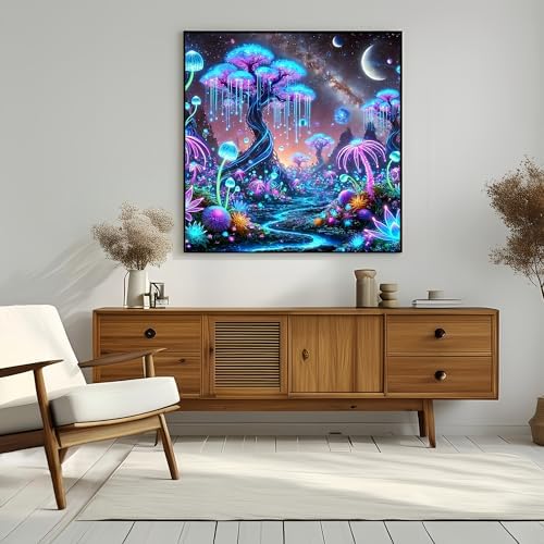Acelii 5D Diamond Art Kits for Adults Beginners,Fantasy Forest DIY Full Round Drill Diamond Painting Kits, Paint by Diamonds Dots Gem Art Easy,Home Wall Decor 14X14 Inch