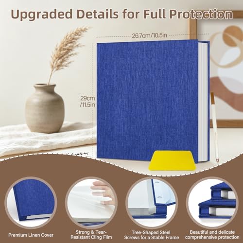 Popotop Photo Album Self Adhesive Scrapbook Album for 4x6 5x7 8x10 Pictures DIY Photo Book as Scrapbooking Supplies Kits, Birthday Gifts for Women Mom Wedding Baby Family Travel