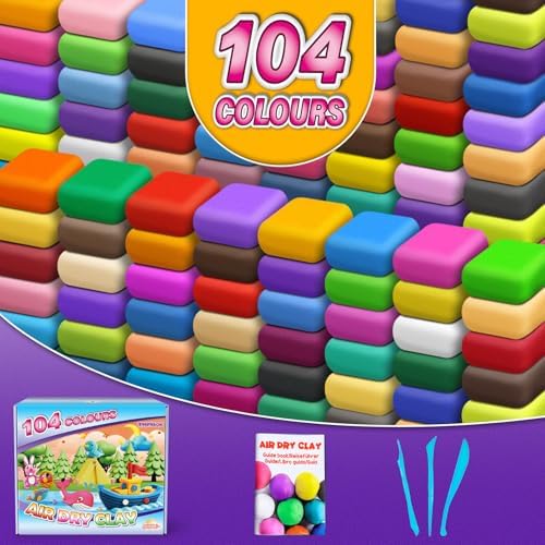 ESSENSON Air Dry Clay 104 Colors, Modeling Clay for Kids