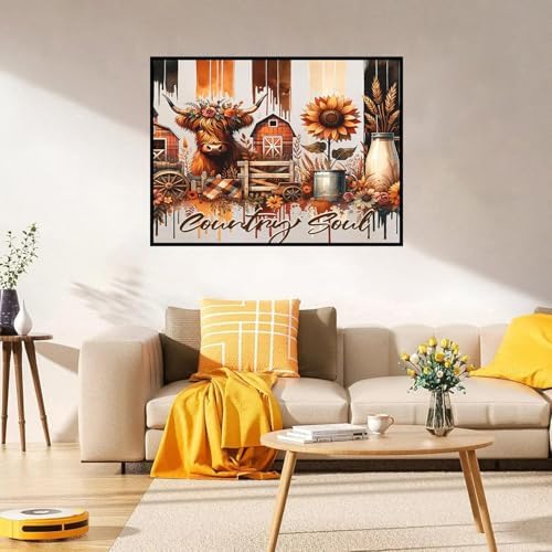 Xylogist Highland Cow Diamond Art Kits for Adults, 5D Diamond Painting