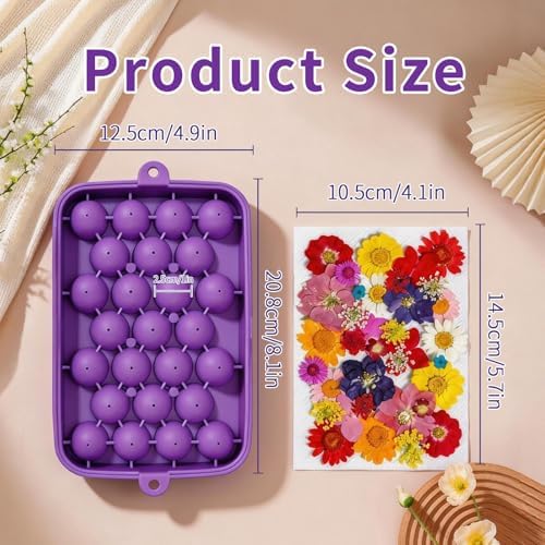 DIY Soap Making Kit, Silicone Grape Soap Mold with Cotton Rope, Dried Flowers & Tweezers, Exquisite Mold for Handmade Grape Soap Making Gift & Home Decor