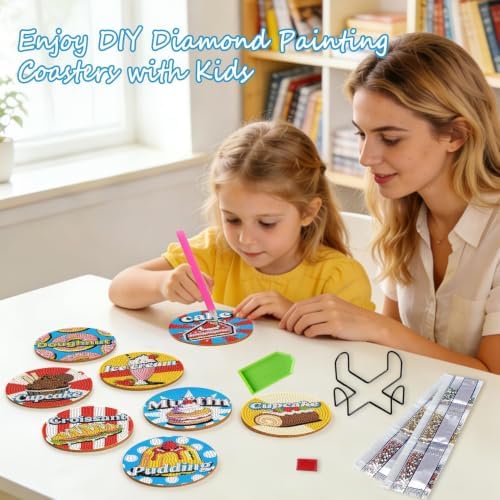 Leatrice Small Diamond Art Coasters Set Diamond Painting Kits for Adults