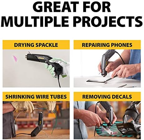 Wagner Spraytech HT400 Dual-Temperature Heat Gun, Electric Kit | Dual 450°F and 680°F settings support wiring repair, shrink tubing, wrapping and auto-body work.