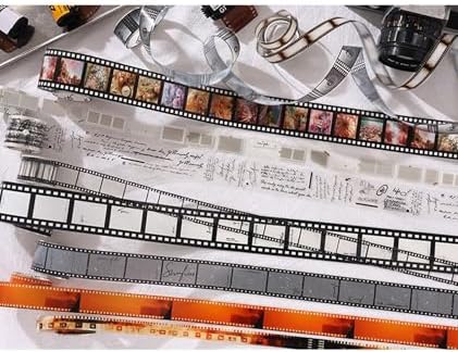 Vintage Film Washi Tape Set, Retro Camera Movie Strip Decorative Masking Tape for Scrapbooking Journaling DIY Crafts, Photography Gift Photo Albums Wrapping Adhesive Tape (10 Rolls)