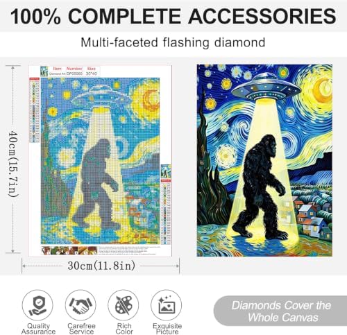 ARPADAMO Bigfoot Starry Diamond Art Kits for Adults Diamond Painting12x16in