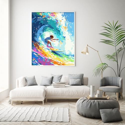 Possoco Paint by Numbers Kit for Adults Beginner & Kids Age 8-12, Colorful Easy Adult Paint by Number Kits on Canvas, DIY Acrylic Watercolor Oil Painting by Number for Teens for Home Decor 16x20 Inch