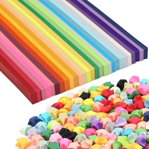 Bupete Star Origami Paper Strips 27 Assortment Colors Star Paper