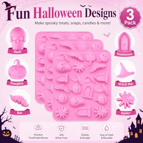 Halloween Silicone Molds, Ghost Silicone Molds (3PCS)