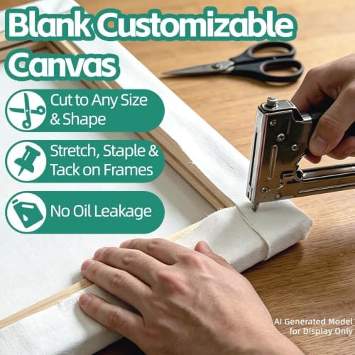 35.43in ×19.69ft Double Primed Cotton Canvas,Large Canvas Roll for Painting