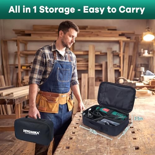 HYCHIKA 8000-35000 RPM Variable Speed Rotary Tool Kit with 179 Pcs Accessories, 180W Power Rotary Tool with Grinding Chain Bracket Flex Shaft for Wood Carving, Grinding, Cutting, Sanding, Polishing