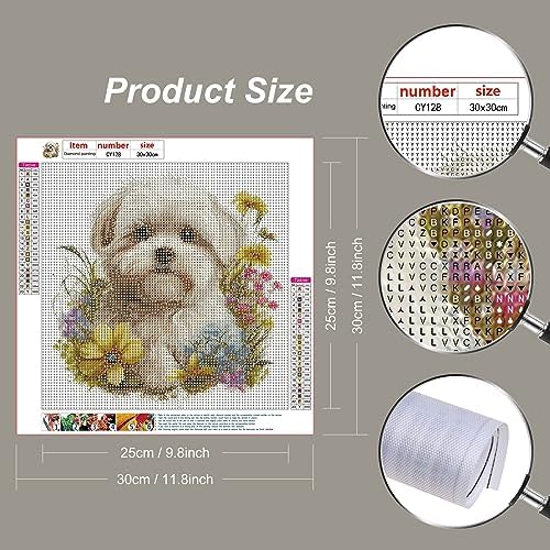 Stalente Diamond Painting Kits for Adults, 5D DIY Diamond Art Kits for Beginners Round Full Drill Diamond Painting for Home Wall Decoration Gift 12x12inch, Dog