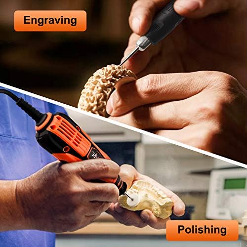 GOXAWEE Mini Rotary Tool Kit with Flex Shaft -140Pcs Accessories, Orange