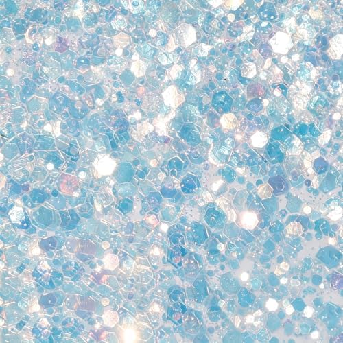 HEMOER Blue Opal Glitter 100g/3.5oz, Cosmetic Mixed Hexagon Chunky & Fine Craft Glitter Resin Sequins for Epoxy Glass, Resin Art, Body, Hair, Face, Nail, Tumbler, Festival Party