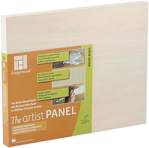 Ampersand Artist Panel Unprimed Basswood, 7/8 Inch Depth, 6X6 Inch (UPWP750606)