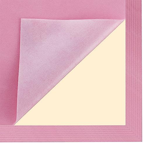 Mesheshe 10 Self Adhesive Felt, DIY Peel & Stick Fabric for Art & Crafts, Drawer/Jewelry Box Liner, A4 Size (Pink)
