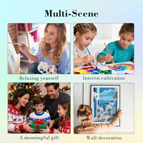 Amaieuin 6 Pack Paint by Numbers Kit for Adults Beginner,Canvas Paint by Numbers for Adults,Easy Adult Paint by Numbers for Home Decor Gift 12x8in