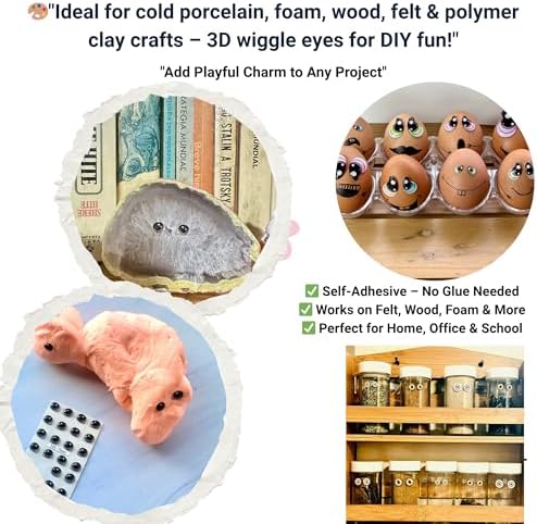 3D Resin Doll Eyes – 7mm Self-Adhesive Craft Eyes (24 pcs / 12 Pairs) – Realistic Cabochon Eyes for Amigurumi, Dolls, Polymer Clay, Cold Porcelain, Felt & DIY Crafts (Gray)